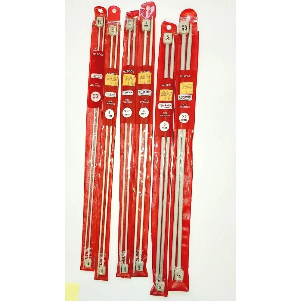 Charmin Bamboo Knitting Needles Set 6 Pairs Sizes 2.75mm to 5.5mm Single Pointed